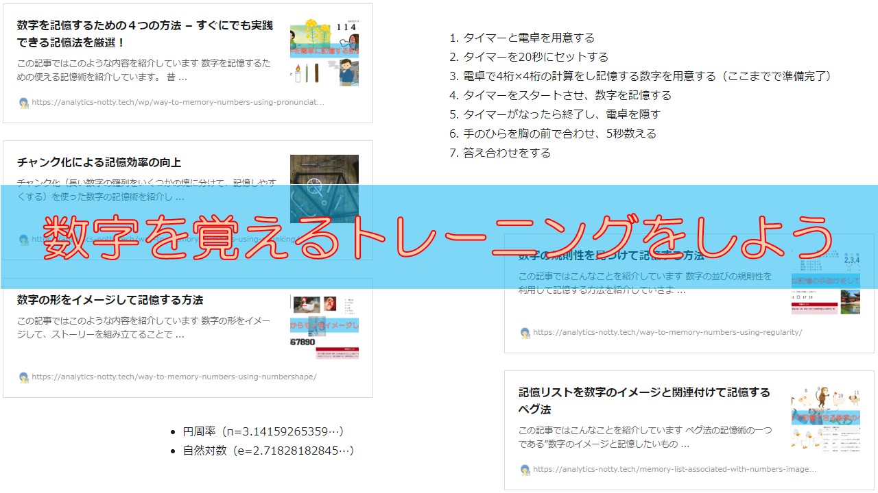 数字を覚える記憶力トレーニング